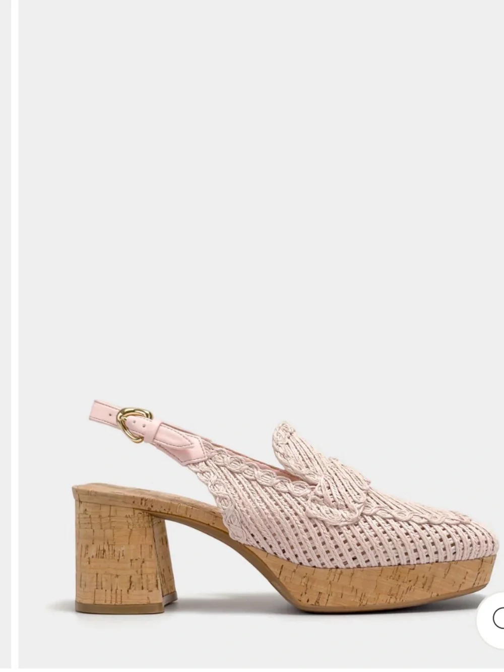 New in Box Aerosoles Santiago beige  Woven Slingback Platform Heel